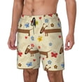 thumbnail image 1 of Picia Dachshund Dog And Flower pattern Mens Swim Trunks with Compression Liner Stretch Beach Shorts Quick Dry with Zipper Pockets No-Chafing Board Shorts-Small, 1 of 9