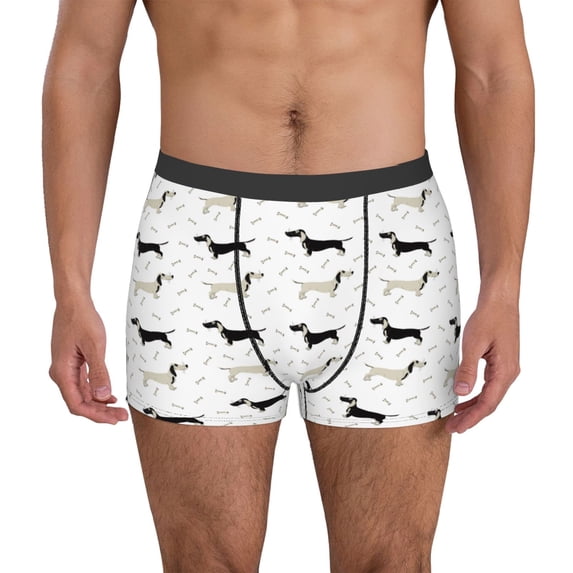 Picia Dachshund Dog Pattern Men’s Boxer Briefs – Soft & Breathable Underwear, Stretchy & Comfortable Fit, Supportive Pouch Design, Moisture-Wicking-X-Large