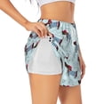 thumbnail image 1 of Picia Dachshund Dog Puppy Pattern Women's 2 in 1 Athletic Running Shorts High Waisted Workout Casual Gym Sweat Shorts with Comfy Liner Zipper Pockets-Large, 1 of 9