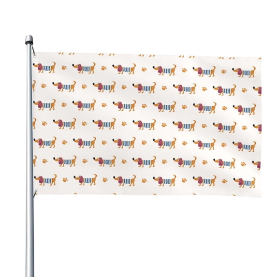 Picia Dachshund Dog Puppy Printed Flag ,Dachshund Dog Puppy Pattern Garden Flag Vertical Double,Yard Lawn Outdoor Decor 48x72"