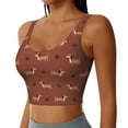 thumbnail image 1 of Picia Dachshund Dog Puppy Sports Bra for Women,Padded Strappy Sports Bras Medium Support Yoga Bra with Removable Cups,Running Yoga Bra-Large, 1 of 9