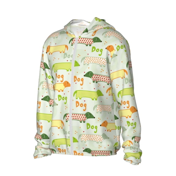 Picia Dachshund Dog Puppy Women's Men's UPF 50+ Sun Protection Hoodie Shirt Long Sleeve SPF Fishing Outdoor UV Hiking Lightweight Shirts-Large