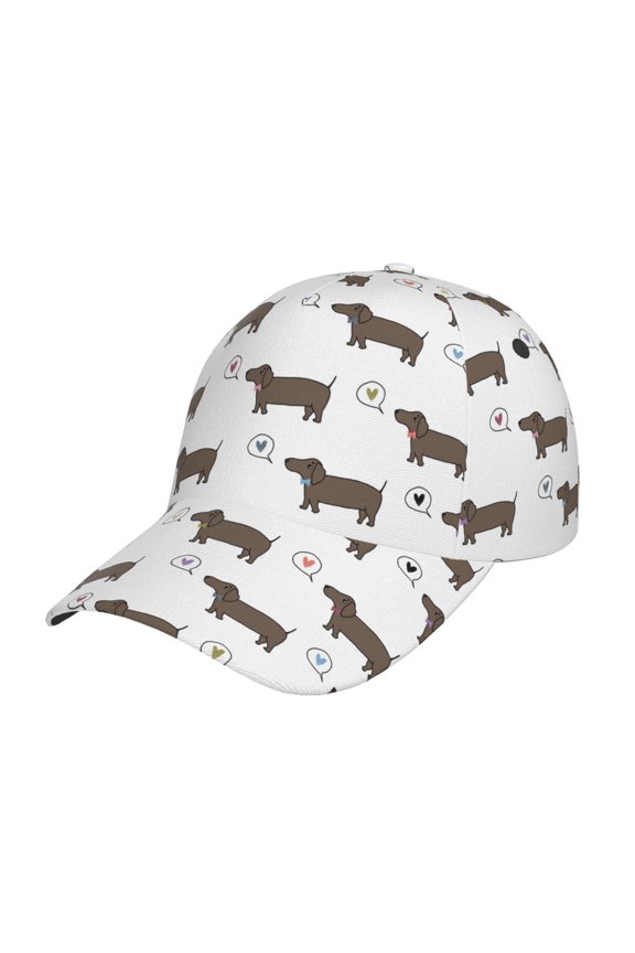 Dachshund Dog Puppy pattern Trucker Low Profile Hat Men Women Baseball Cap Dad Hat Adjustable Unconstructed Plain Cap