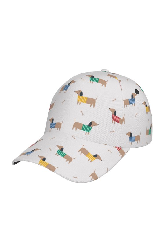 Dachshund Dog Puppy pattern Trucker Low Profile Hat Men Women Baseball Cap Dad Hat Adjustable Unconstructed Plain Cap