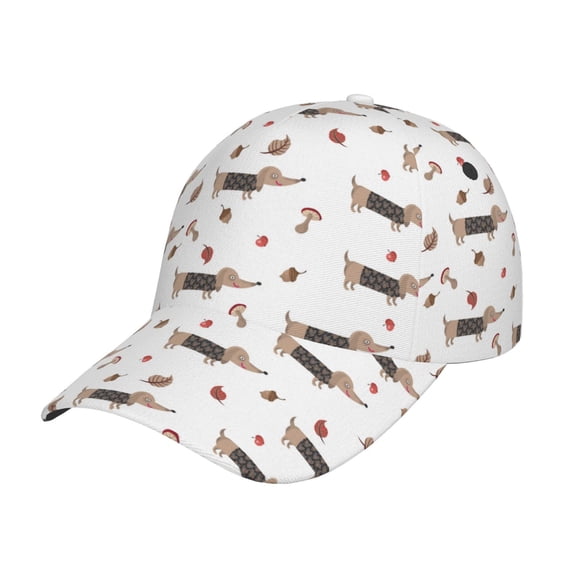 Picia Dachshund Dog pattern Trucker Low Profile Hat Men Women Baseball Cap Dad Hat Adjustable Unconstructed Plain Cap