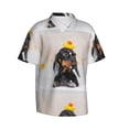 thumbnail image 1 of Picia Dachshund Sitting in Bathtub Gentle Cotton Regular Fit Short Sleeve Casual Hawaiian Shirt for Men-, 1 of 9