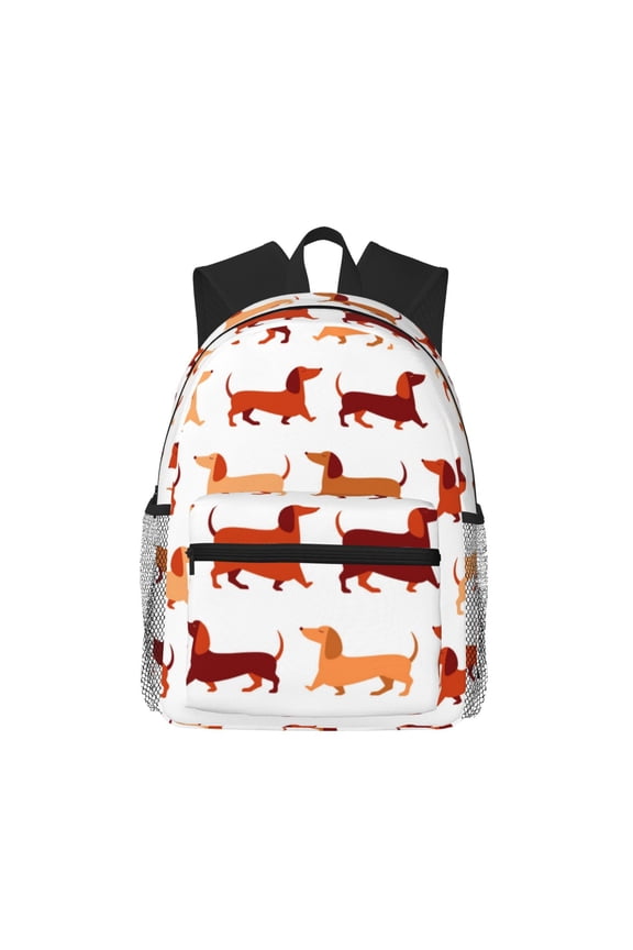 Dachshund Walking Large Capacity Backpack Classic Style Backpack Casual Backpack Water-Resistant School Work Travel Outdoor Backpack