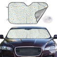 thumbnail image 1 of Picia Daisies Flowers Curved Windshield Sunshade Accordion Folding Style Auto Shade for Car Truck SUV Van Blocks UV Ray Sun Visor Protector -Medium, 1 of 7