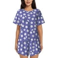 thumbnail image 1 of Picia Daisies Flowers Pajamas Sets for Women Soft Short-Sleeved Pjs with Lounge Shorts Two Piece Sleepwear-X-Large, 1 of 9