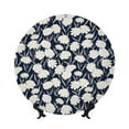 thumbnail image 1 of Picia Daisies Flowers Pattern Bone China Decorative Plate – Wall Decor with Stand and Adhesive, Elegant Ornament for Living Room, Office, or Entryway-10in, 1 of 6