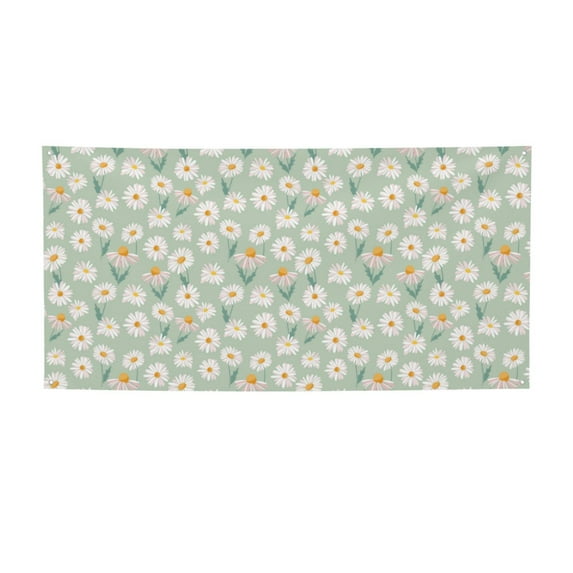 Picia Daisies Flowers Pattern Party Banner, Festive Decoration, Holiday Banner, Celebration Decor, Event Banner, Reusable Party Banner-Medium