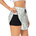 thumbnail image 1 of Picia Daisies Flowers Pattern Women's 2 in 1 Athletic Running Shorts High Waisted Workout Casual Gym Sweat Shorts with Comfy Liner Zipper Pockets-X-Large, 1 of 9