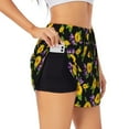 thumbnail image 1 of Picia Daisies Flowers Pattern Women's 2 in 1 Athletic Running Shorts High Waisted Workout Casual Gym Sweat Shorts with Comfy Liner Zipper Pockets-XX-Large, 1 of 9