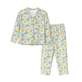 thumbnail image 1 of Picia Daisies Flowers Pattern Women’s Long-Sleeve Sleepwear Set - Soft 2-Piece Loungewear with Pockets, Comfy PJs for Relaxing Nights-X-Large, 1 of 7