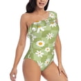thumbnail image 1 of Picia Daisies Flowers Pattern Women's One Piece Swimsuits,One Shoulder Swimwear Asymmetric ,Ruffle Monokinis Bathing Suits,High Waisted Flattering Bathing Suits-XX-Large, 1 of 8