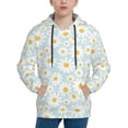 thumbnail image 1 of Picia Daisies Flowers Pattern Youth Hoodie - Warm Pullover Sweatshirt with Kangaroo Pocket, Ideal for Boys and Girls-X-Large, 1 of 6