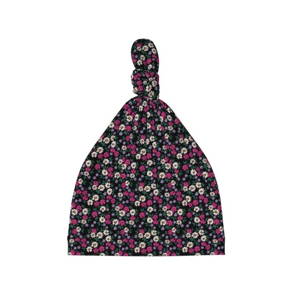 Picia Daisies Flowers Printed Preemie Hats for Baby Girls Cotton Premature Knot Hats Newborn Hospital Cap Warm Knot Beanie Nicu for Preemie Girls and Boys