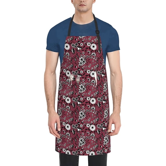 Picia Daisies Flowers Waterproof Apron for Unisex Adult - Adjustable Bib Apron with Pockets, Ideal for Cooking, Gardening, Painting, and Household Chores