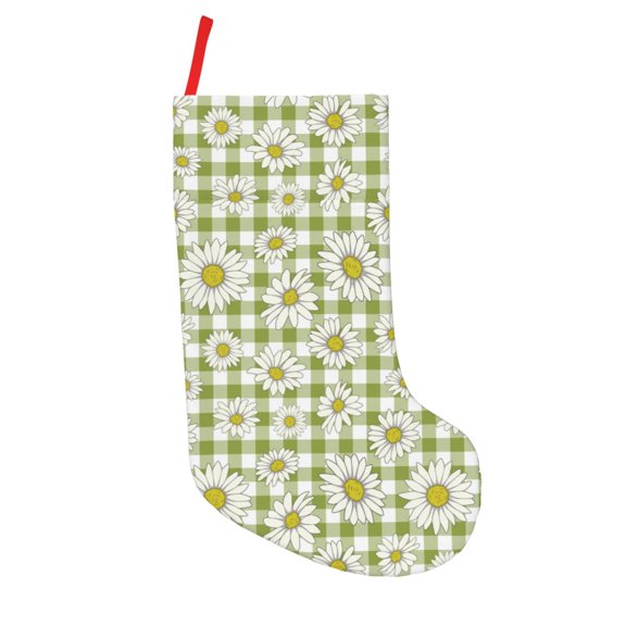 Picia Daisies Flowers for 18in Christmas Stockings, Xmas Stocking for Kids, Holiday and Family Stocking for Fireplace or Party Decoration
