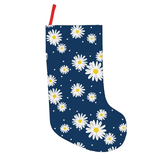 Picia Daisies Flowers for 18in Christmas Stockings, Xmas Stocking for Kids, Holiday and Family Stocking for Fireplace or Party Decoration
