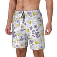 thumbnail image 1 of Picia Daisies Flowers pattern Mens Swim Trunks with Compression Liner Stretch Beach Shorts Quick Dry with Zipper Pockets No-Chafing Board Shorts-3X-Large, 1 of 9
