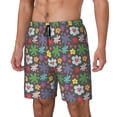 thumbnail image 1 of Picia Daisies Flowers pattern Mens Swim Trunks with Compression Liner Stretch Beach Shorts Quick Dry with Zipper Pockets No-Chafing Board Shorts-3X-Large, 1 of 9
