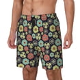 thumbnail image 1 of Picia Daisies Flowers pattern Mens Swim Trunks with Compression Liner Stretch Beach Shorts Quick Dry with Zipper Pockets No-Chafing Board Shorts-Large, 1 of 9