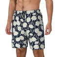 thumbnail image 1 of Picia Daisies Flowers pattern Mens Swim Trunks with Compression Liner Stretch Beach Shorts Quick Dry with Zipper Pockets No-Chafing Board Shorts-Large, 1 of 9