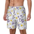thumbnail image 1 of Picia Daisies Flowers pattern Mens Swim Trunks with Compression Liner Stretch Beach Shorts Quick Dry with Zipper Pockets No-Chafing Board Shorts-Medium, 1 of 9