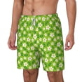 thumbnail image 1 of Picia Daisies Flowers pattern Mens Swim Trunks with Compression Liner Stretch Beach Shorts Quick Dry with Zipper Pockets No-Chafing Board Shorts-Small, 1 of 9
