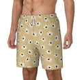 thumbnail image 1 of Picia Daisies Flowers pattern Mens Swim Trunks with Compression Liner Stretch Beach Shorts Quick Dry with Zipper Pockets No-Chafing Board Shorts-Small, 1 of 9