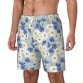 thumbnail image 1 of Picia Daisies Flowers pattern Mens Swim Trunks with Compression Liner Stretch Beach Shorts Quick Dry with Zipper Pockets No-Chafing Board Shorts-X-Large, 1 of 9