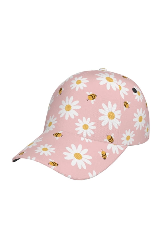 Daisy And Bee pattern Trucker Low Profile Hat Men Women Baseball Cap Dad Hat Adjustable Unconstructed Plain Cap