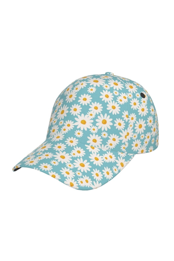 Daisy Floral A pattern Trucker Low Profile Hat Men Women Baseball Cap Dad Hat Adjustable Unconstructed Plain Cap