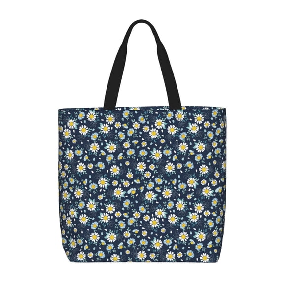 Picia Daisy Floral B for Tote Bag for Women with Zipper, Gym Tote with Compartments, Laptop Work Tote Nurse Dance Yoga Bag for Sport, Travel