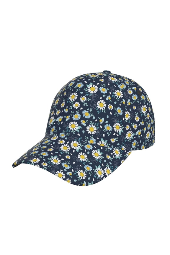 Daisy Floral B pattern Trucker Low Profile Hat Men Women Baseball Cap Dad Hat Adjustable Unconstructed Plain Cap