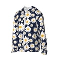 thumbnail image 1 of Picia Daisy Floral Women's Men's UPF 50+ Sun Protection Hoodie Shirt Long Sleeve SPF Fishing Outdoor UV Hiking Lightweight Shirts-Small, 1 of 9