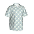 thumbnail image 1 of Picia Daisy Plaid Blue Gentle Cotton Regular Fit Short Sleeve Casual Hawaiian Shirt for Men-, 1 of 9