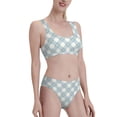 thumbnail image 1 of Picia Daisy Plaid Blue Women's High Waisted Bikini Scoop Neck Swimsuit Two Pieces Bathing Suit-Medium, 1 of 8
