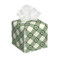 thumbnail image 1 of Picia Daisy Plaid Green Pattern Tissue Box Cover,PVC Leather Square Holder,Tissue Box Holder with Magnetic Bottom,Facial Paper Organizer Dispenser-5.2"X5.2"X5.2", 1 of 8
