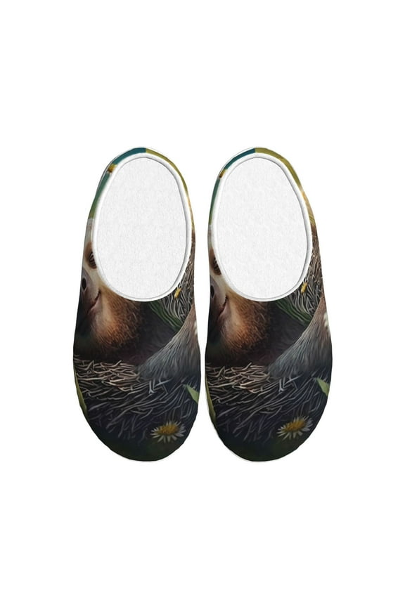 Daisy Sleeping Sloth for Women's Lamb-hug Comfy Fleece House Slippers Memory Foam, Slip-on House Shoes Indoor Outdoor-42/43