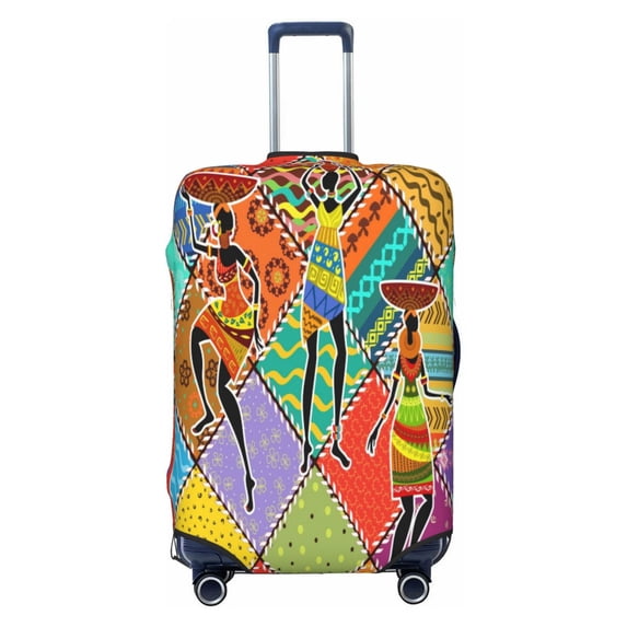 Picia Dancing African Womans Luggage Protector Cover Thicken Suitcase Protector Cover Fit 18-32 Inch Luggage-Small