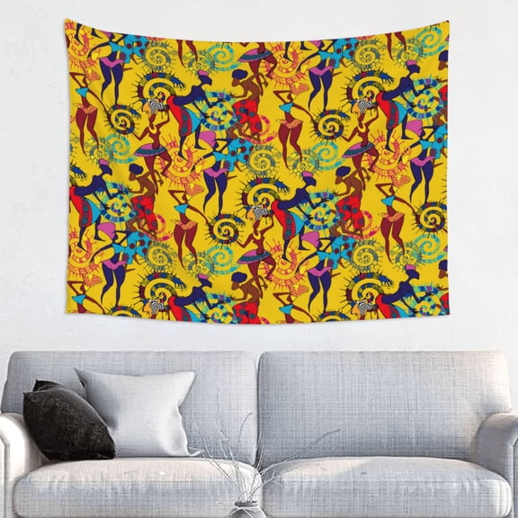 Picia Dancing African Womens Pattern Tapestry-Tapestries for Bedroom Living Room Dorm(29x37")