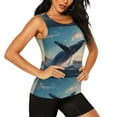 thumbnail image 1 of Picia Dancing Whale Pattern Women's Workout Tank Top,Breathable Activewear,Slim Fit Athletic Top,Versatile Workout Moisture-wicking top-X-Large, 1 of 9
