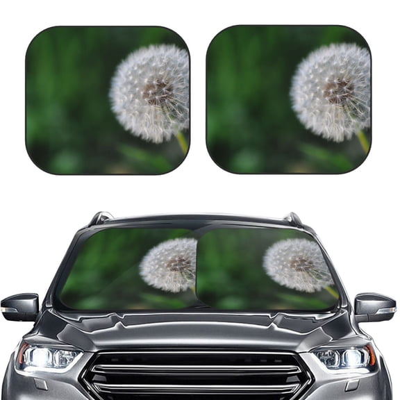 Picia Dandelion 2 Piece Car Windshield Sun Shade Foldable | Foldable Sun Shield for Front Window Blocks UV Rays and Keeps Your Vehicle Cool-Small