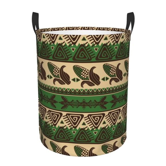 Picia Dark Green Vintage Corn Pattern Pattern Large Laundry Basket, Waterproof, Freestanding Laundry Hamper, Collapsible Tall Clothes Hamper with Extended Handles-Medium