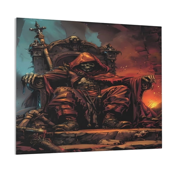 Picia Dark Skull King Throne Pattern Decorative Picture – Unique Wall Art, Modern Canvas Print for Trendy Interiors (Horizontal)