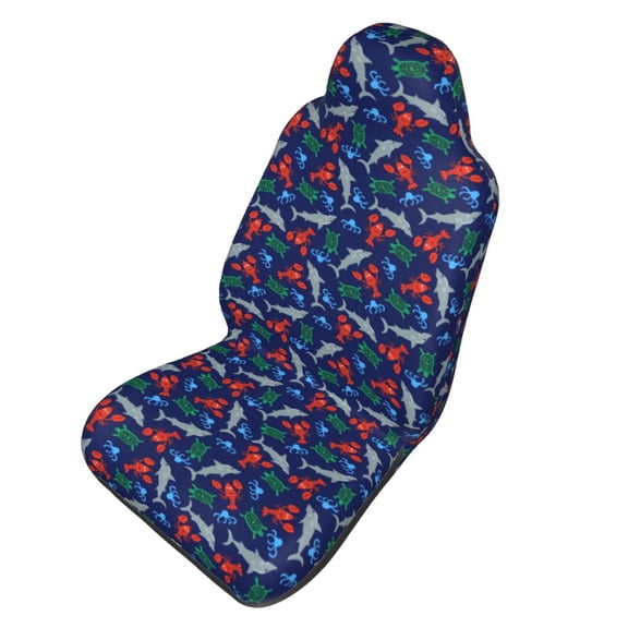 Picia Deep Down In The Ocean Print Waterproof Sweating Car Seat Cover for Post Gym Workout, Running, Beach and Hiking, Universal Fit Anti-Slip Bucket Seat Protector