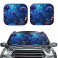 thumbnail image 1 of Picia Deep Sea Glowing Fishes 2 Piece Car Windshield Sun Shade Foldable | Foldable Sun Shield for Front Window Blocks UV Rays and Keeps Your Vehicle Cool-Large, 1 of 7