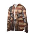 thumbnail image 1 of Picia Deer American Flag Wall Women's Men's UPF 50+ Sun Protection Hoodie Shirt Long Sleeve SPF Fishing Outdoor UV Hiking Lightweight Shirts-Large, 1 of 9